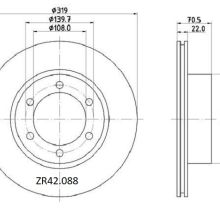 ZR42.088 Front Toyota Brake Disc 319x22 (DBA792)