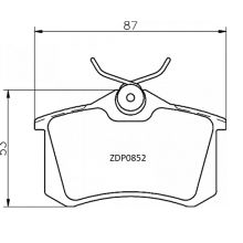 ZDP0852 Rear Audi Citroen VW VAG Brake Pads