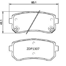 ZDP1307 Rear Hyundai Kia Brake Pads (DB1943)