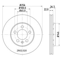 ZR02.020 Front Audi VAG VW Brake Disc 256x22