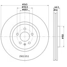 ZR02.051 Front Audi Brake Disc 345x30