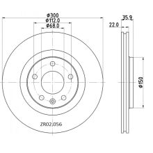 ZR02.056 Rear Audi Brake Disc 300x22