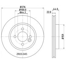 ZR03.045 Front BMW Mini Brake Disc 276x22 (DBA542)