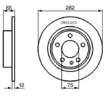 ZR03.072 Rear BMW Brake Disc 282x12 OEM 3421 2 225 507