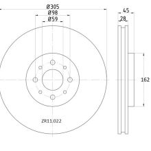 ZR11.022 Front Alfa Romeo Fiat Brake Disc 305x28