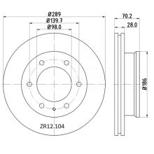 ZR12.104 Front Ford Mazda Brake Disc 289x28