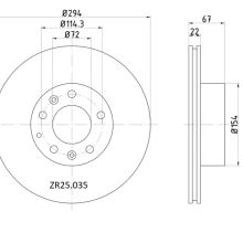 ZR25.035 Front Mazda Brake Disc 294x22 (DBA947)