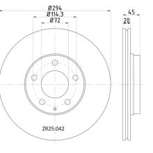 ZR25.042 Rear Mazda Brake Disc 294x20 (DBA952)