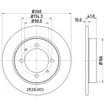 ZR28.001 Rear Mitsubishi Proton Volvo Brake Disc 260x10 (DBA406)