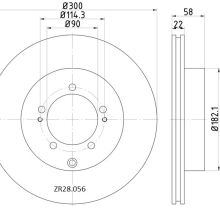 ZR28.056 Rear Mitsubishi Brake Disc 300x22 (DBA419)