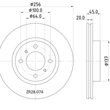 ZR28.074 Front Mitsubishi Brake Disc 256x20 (DBA2232)