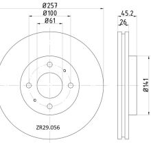 ZR29.056 Front Nissan Brake Disc 257x26 (DBA901)