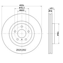 ZR29.092 Nissan Front Brake Disc 324x30 (DBA4600)