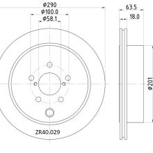 ZR40.029 Rear Subaru Toyota Brake Disc 290x18 (DBA2663)