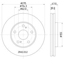 ZR42.012 Front Toyota Brake Disc 275x30 (DBA582)