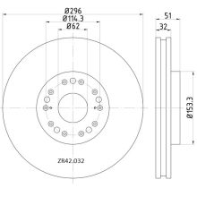 ZR42.032 Front Lexus Toyota Brake Disc 296x32 (DBA748)
