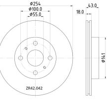 ZR42.042 Front Toyota Brake Disc 254x18 (DBA695)