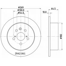 ZR42.061 Rear Toyota Brake Disc 269x10 (DBA741)