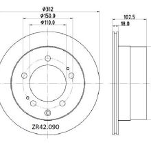 ZR42.090 Rear Toyota Brake Disc 312x18 (DBA794)