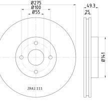 ZR42.111 Front Toyota Brake Disc 275x25 (DBA759)